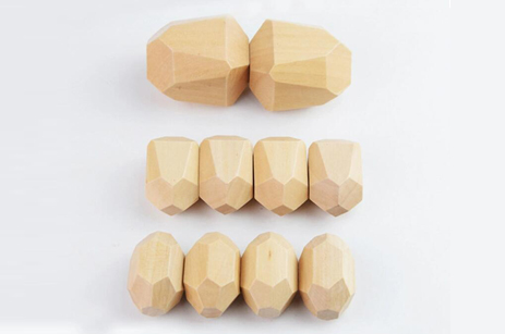 Bloques de construcción de madera de juguete para niños de 1 año de juguete educativo de balanceo de piedra de madera