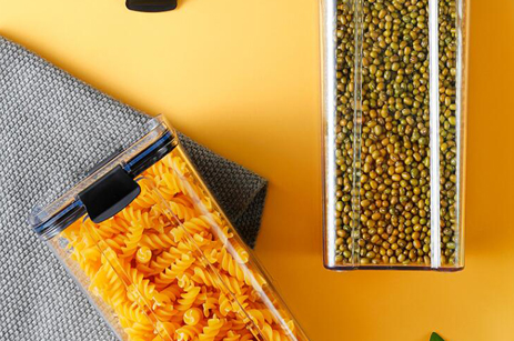 Contenedor de almacenamiento de alimentos hermético reutilizable de plástico