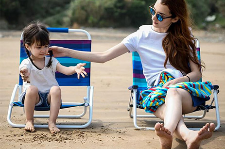 Silla de playa portátil de asiento bajo