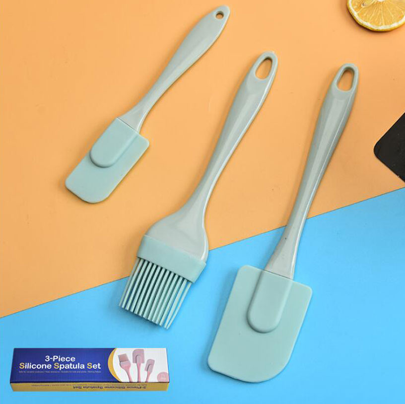 3 pieces silicone oil brush spatula set 3