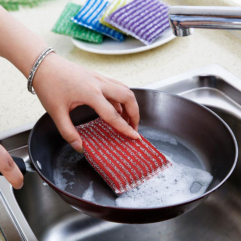 4 pieces sponge cleaning kitchen cleaning scrubber 5