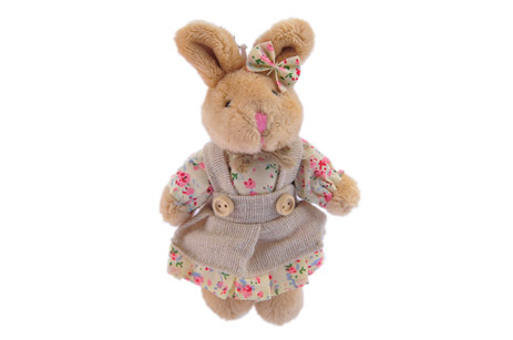 Colgante de felpa de conejo idílico pareja