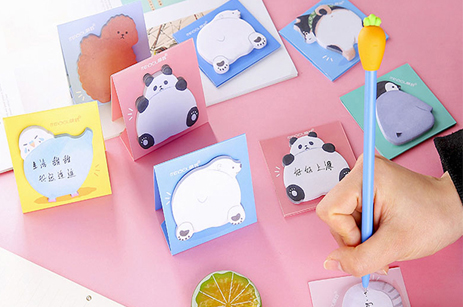 Notas adhesivas de dibujos animados de animales de Estudiante