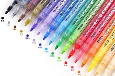 18 colores bricolaje pluma de acrílico impermeable rotulador