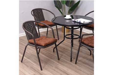 Silla de ratán de plástico al aire libre balcón Silla de ocio