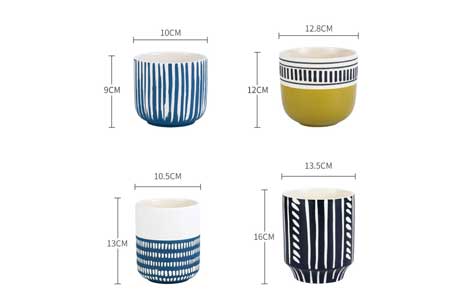 Jarrón de cerámica simple para la decoración del hogar