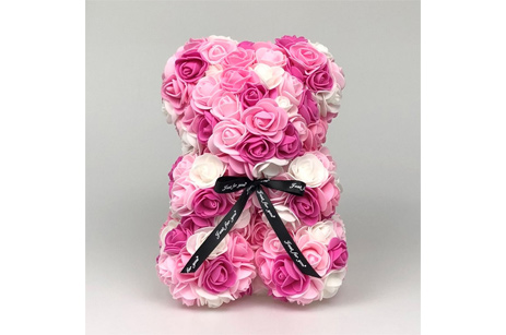 Oso Rosa multicolor flor oso de peluche regalo