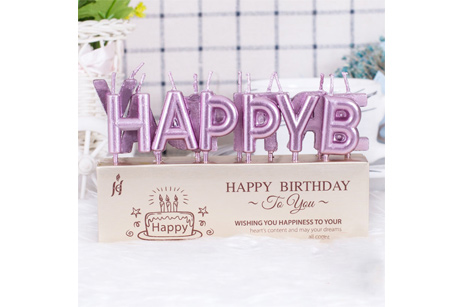 Accesorios para hornear velas y velas con letras de feliz cumpleaños