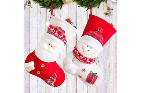 Calcetines de Navidad de punto de muñeco de nieve grande