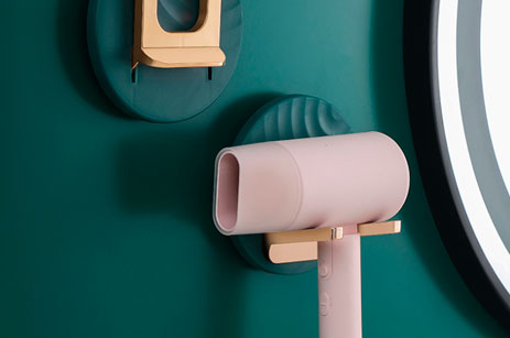 Estante de almacenamiento de secador de pelo plegable sin agujeros