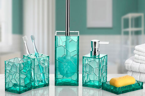 Conjunto de baño de acrílico de imitación de vidrio suministros de baño