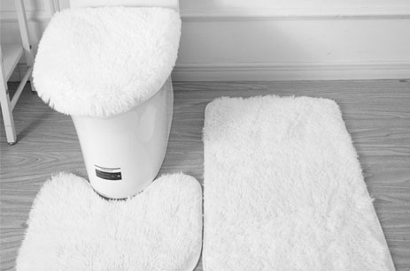 Juego de tapetes antideslizantes para inodoro de felpa de 3 piezas