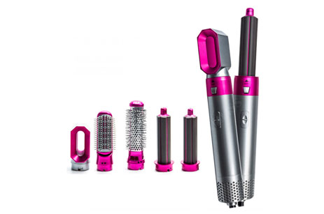 Secador de aire caliente 5 en 1 rizado pelo alisador peine Set