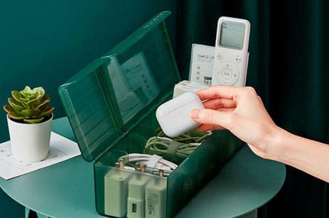 Caja de almacenamiento cargador de línea de datos de escritorio