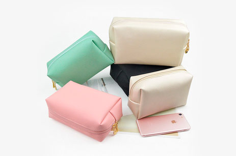 PU cuadrado impermeable bolsa de maquillaje de viaje