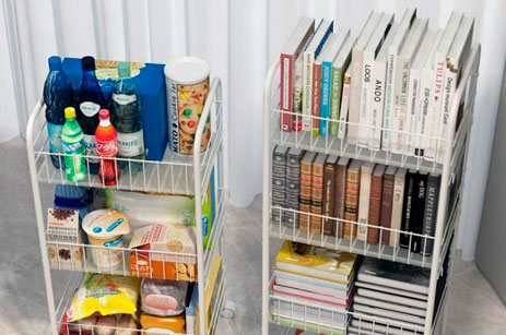 Estante de almacenamiento de hierro con carro de almacenamiento multicapa