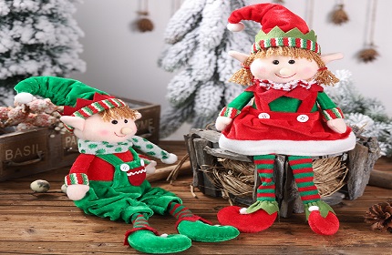 Muñecas de peluche navideño, juguetes de felpa para niño y niña elfos vacaciones